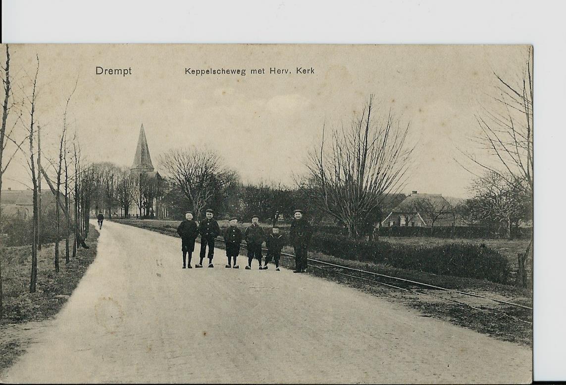 Drempt (GL), Keppelscheweg met Herv. Kerk - 2429