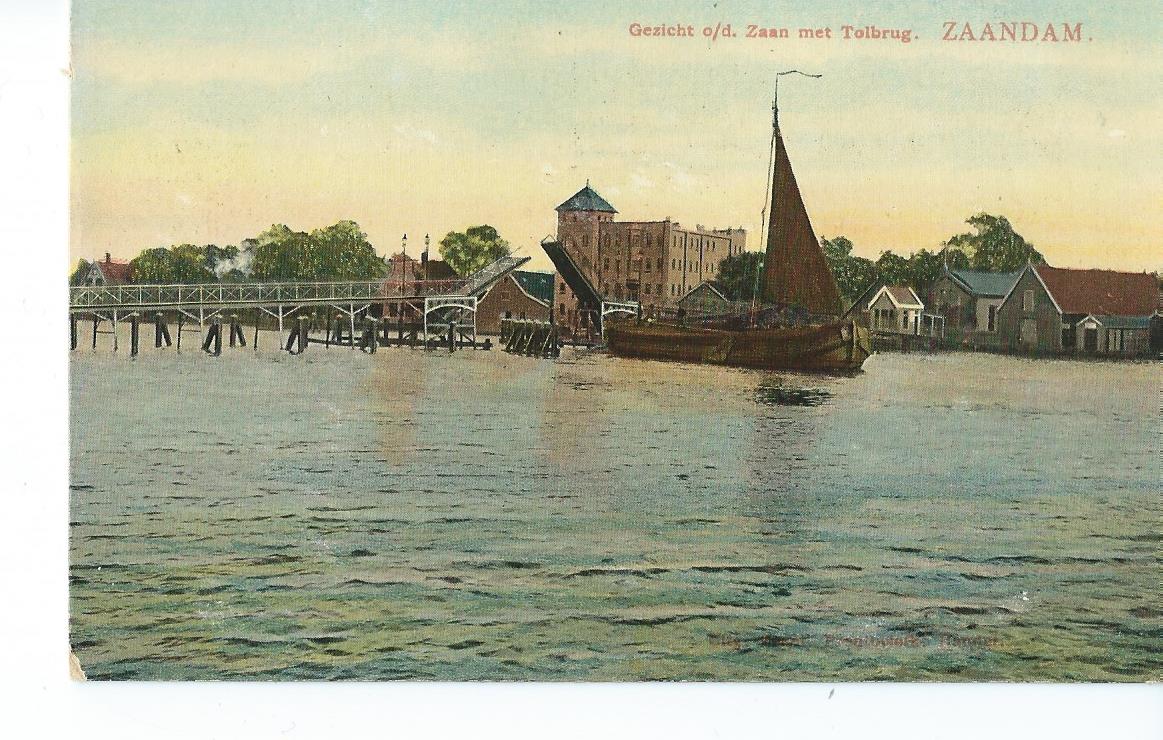 Zaandam (NH),  Gezicht o/d Zaan met Tolbrug