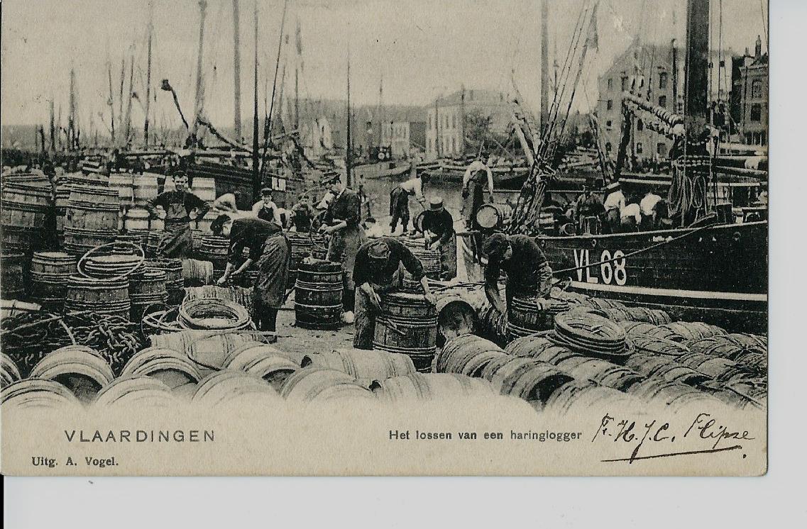 Vlaardingen (ZH), Het lossen van een haringlogger