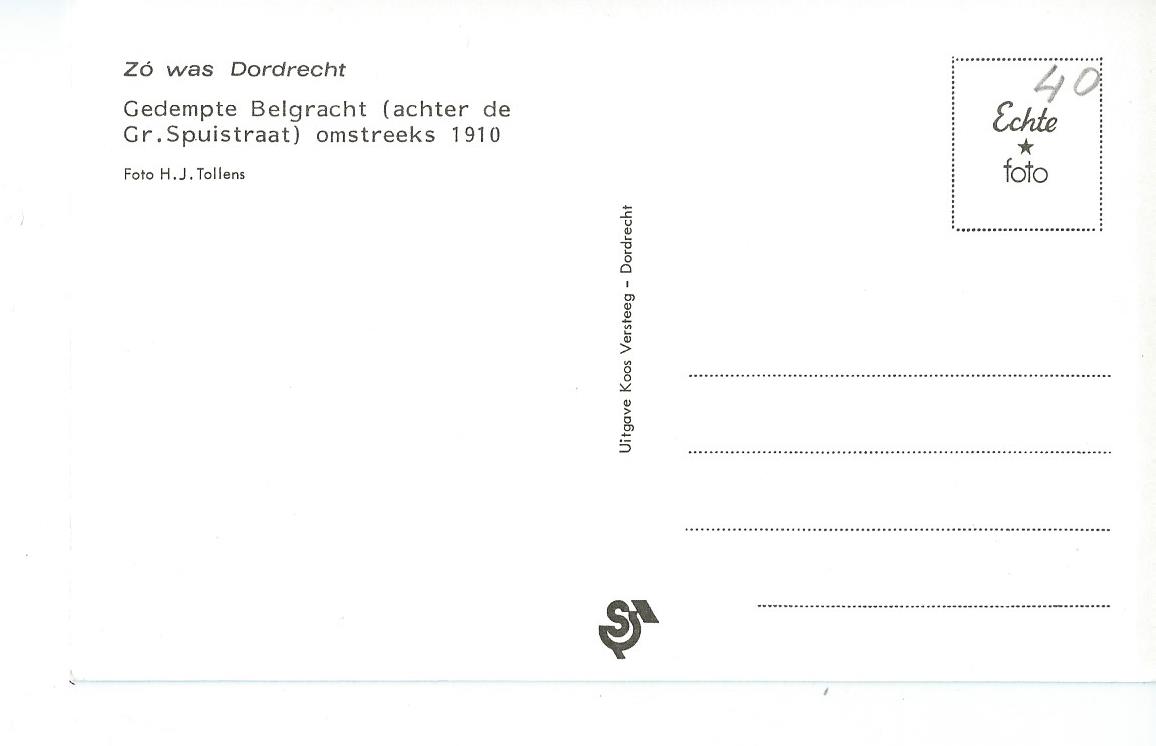 Dordrecht (ZH), Gedempte Belgracht, omstreeks 1910