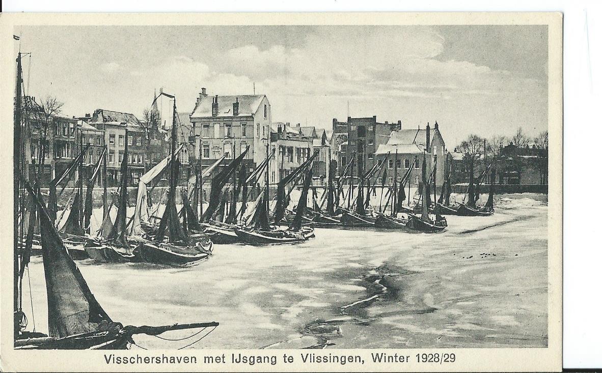 Vlissingen (ZL), Visschershaven met IJsgang, Winter 1928/9
