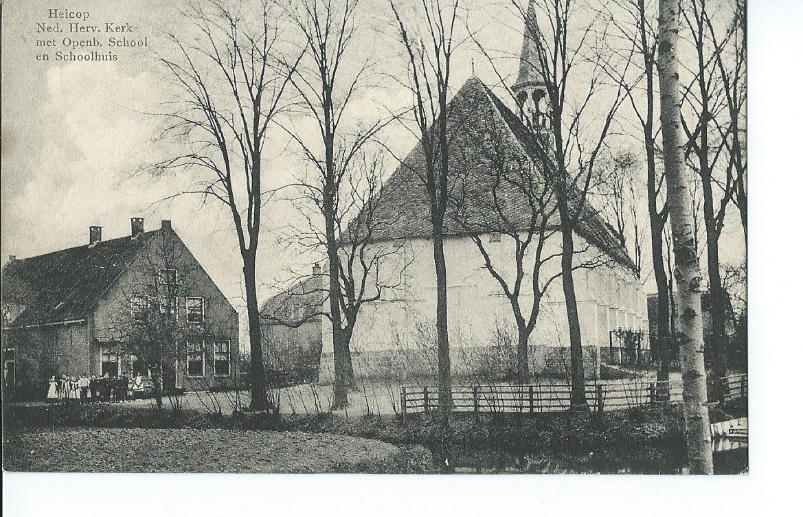 Heicop (ZH), Ned.Herv.Kerk met Openb.School en Schoolhuis, 2505