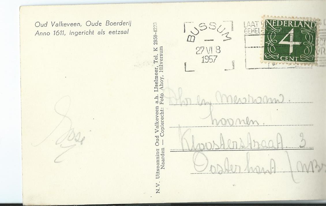Naarden (NH), Oud Valkeveen, Oude Boerderij, Anno 1611, ingericht als eetzaal