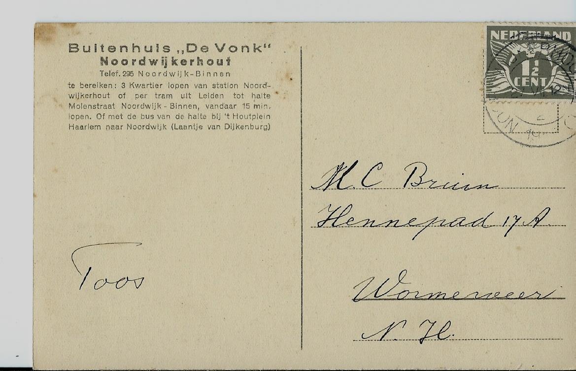 Noordwijkerhout (ZH), Buitenhuis "De Vonk"