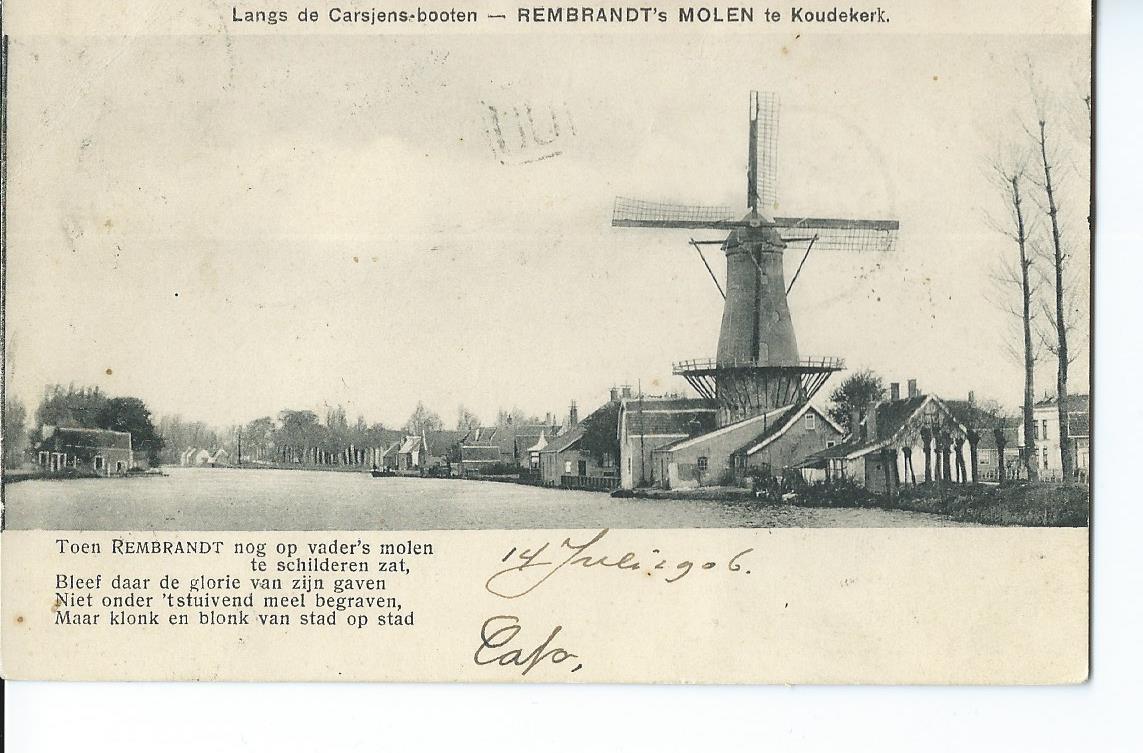 Koudekerk a/d Rijn (ZH), Rembrandt's Molen, Langs de Carsjens booten, 2544