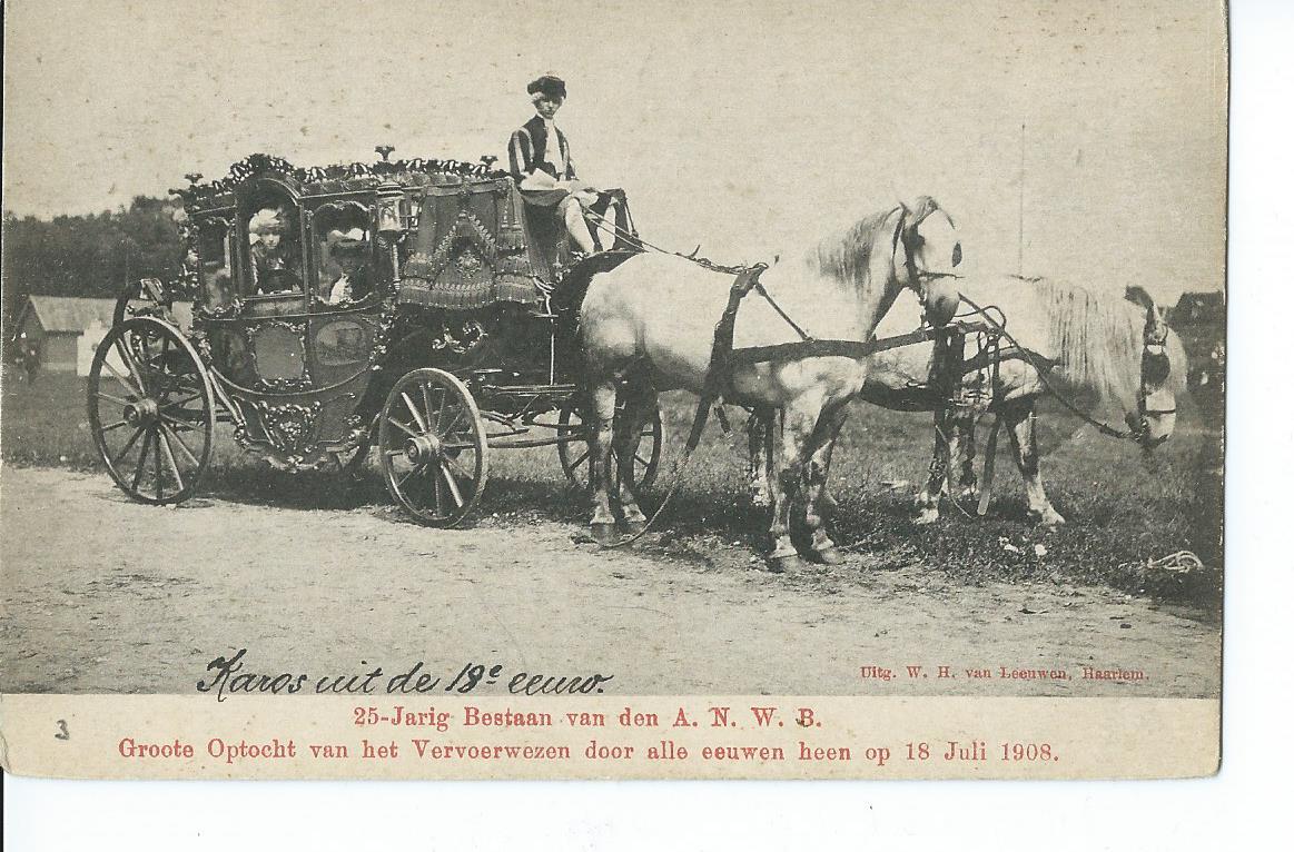 Haarlem (NH), 25-Jarig bestaan van den A.N.W.B., Karos uit de 18e eeuw
