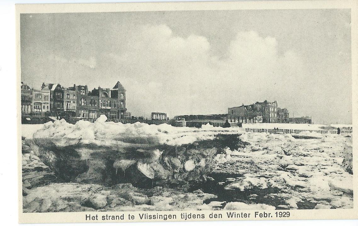 Vlissingen (ZL) Het strand tijdens den Winter Febr. 1929