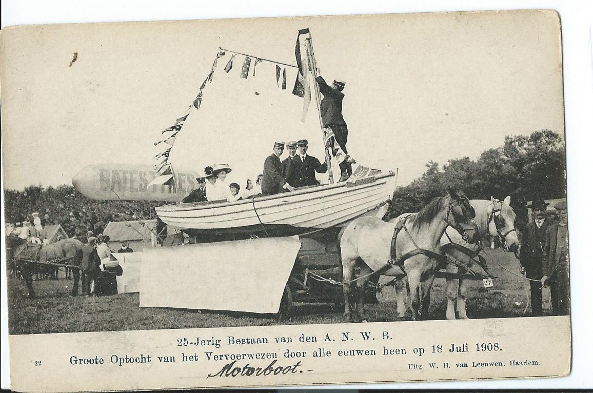 Haarlem (NH), 25-Jarig bestaan van den A.N.W.B., Motorboot