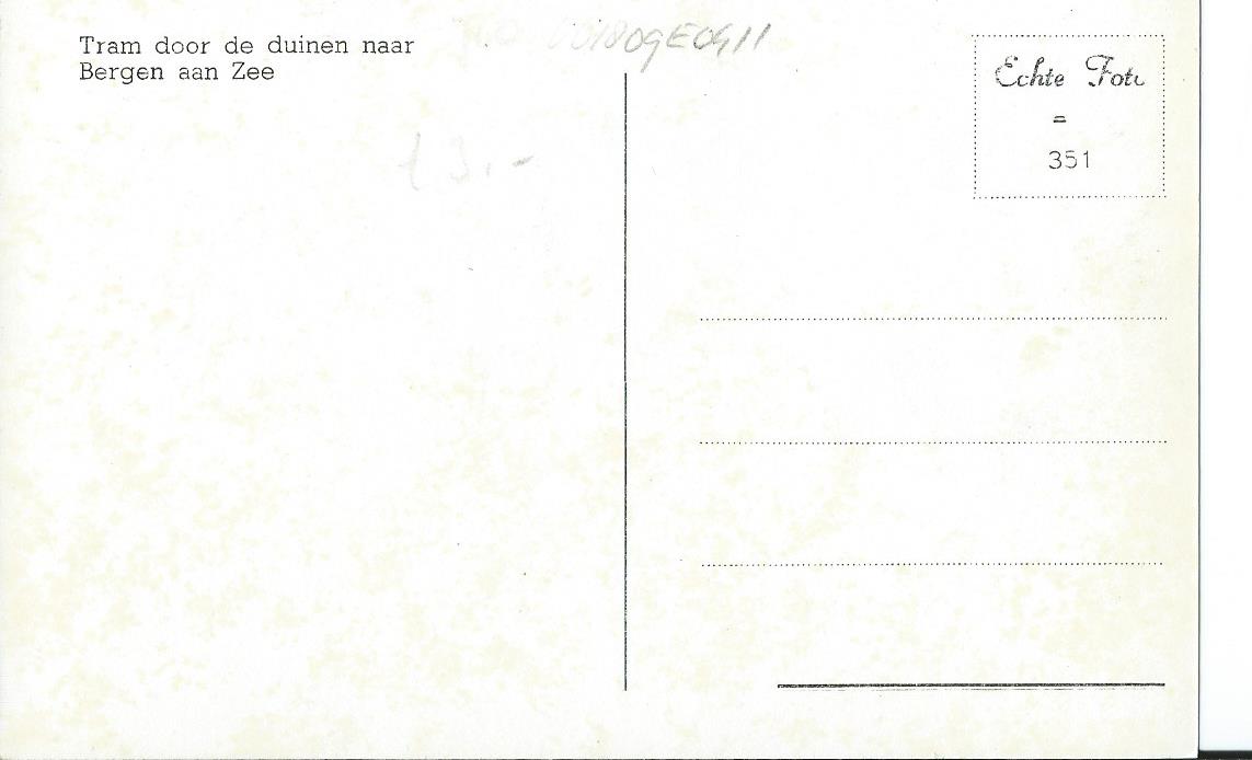Bergen aan Zee (NH), Tram door de duinen naar Bergen aan Zee