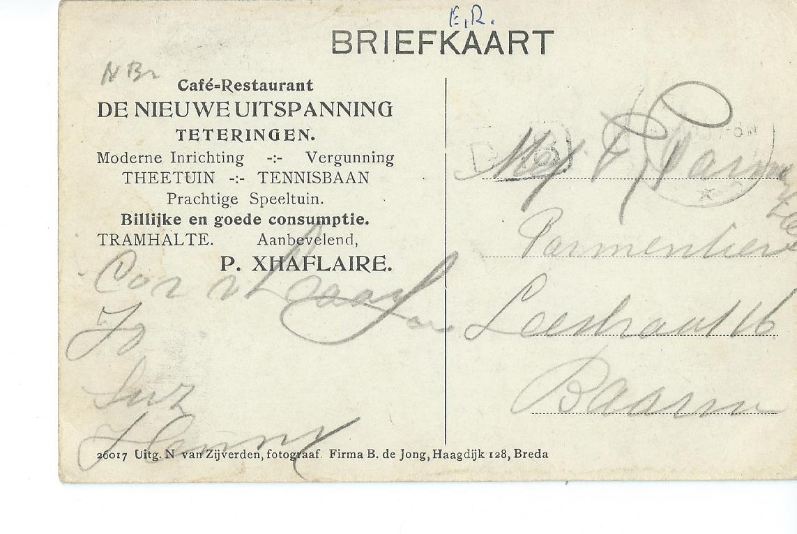 Teteringen (NB),  Cafe-Restaurant De Nieuwe Uitspanning