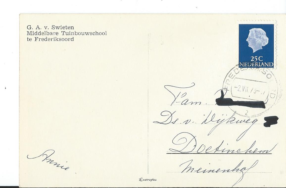 Frederiksoord (DR),  G.A. v. Swieten Middelbare Tuinbouwschool