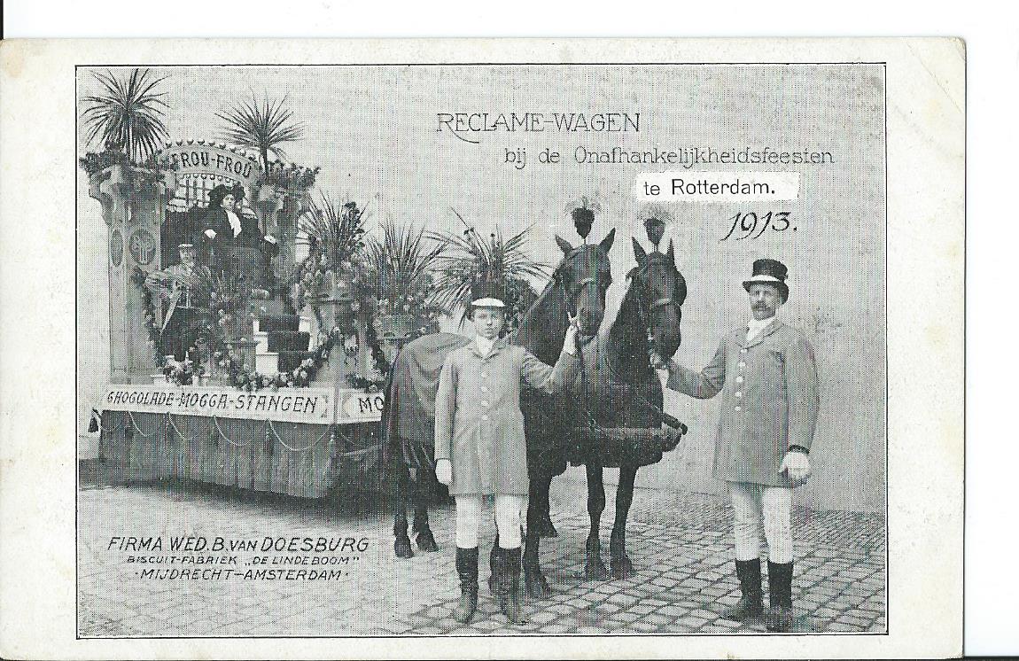 Rotterdam (ZH), Reclame-Wagen bij de Onafhankelijkheidsfeesten 1913, 2547